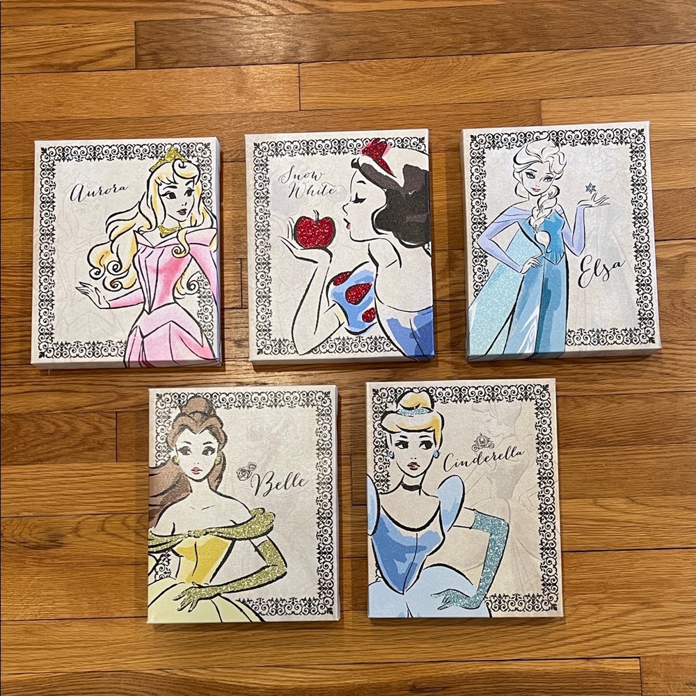 Set of 5 Disney princesses decorative wall hangings